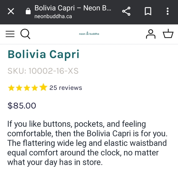 Neon Buddha 100% Cotton Cropped Pants - Picture 10 of 10